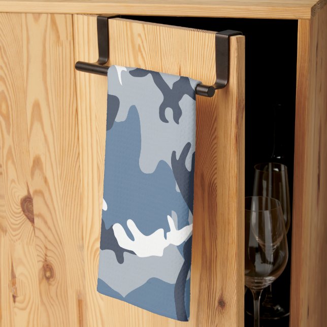 Vinter Snö Blue Camouflage, militär, armé Kökshandduk (Thirds Fold)