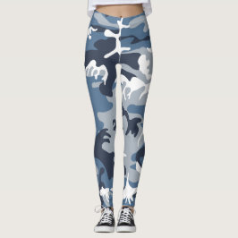 Vinter Snö Blue Camouflage, militär, armé Leggings