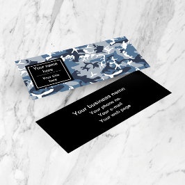 Vinter Snö Blue Camouflage, militär, armé Mini Visitkort