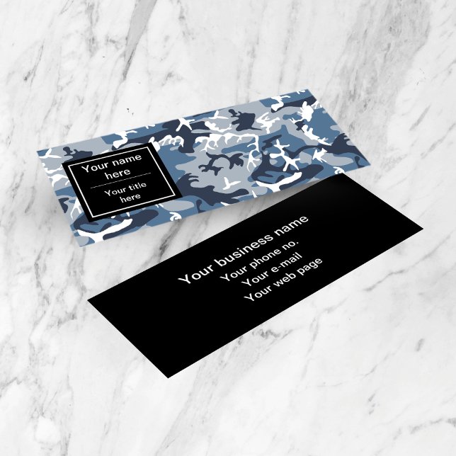 Vinter Snö Blue Camouflage, militär, armé Mini Visitkort (Skapare uppladdad)