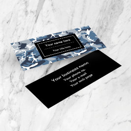 Vinter Snö Blue Camouflage, militär, armé Mini Visitkort