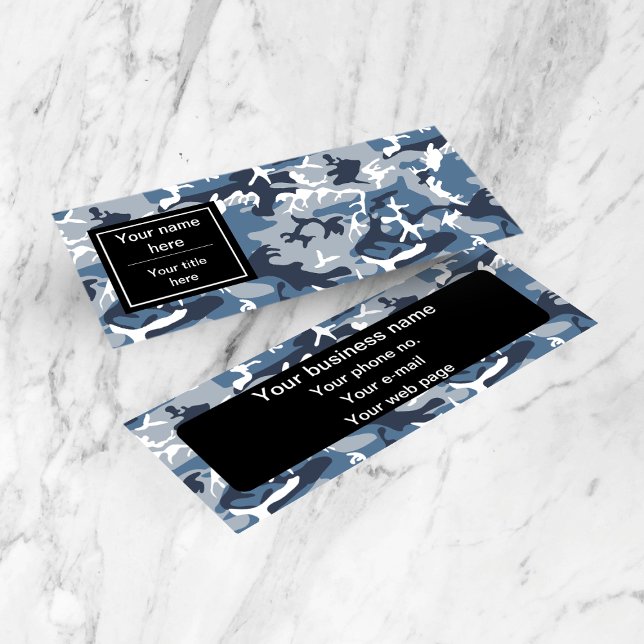 Vinter Snö Blue Camouflage, militär, armé Mini Visitkort (Skapare uppladdad)