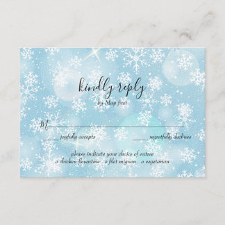Vinter snö bröllop RSVP-kort Tilläggskort