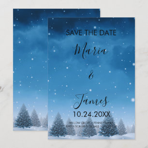 Vinter snö bröllop spara datumet