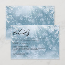 Vinter Snö Bröllopsdetaljkort Tack Kort