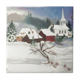 Vinter Snö Chapel-julsäsongen Kakelplatta