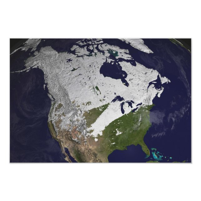 Vinter Snö Cover i norra halvklotet Fototryck (Framsidan)