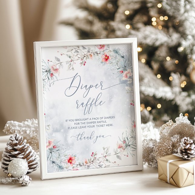 Vinter snö dammig blå jul blöja lotteri poster (Skapare uppladdad)