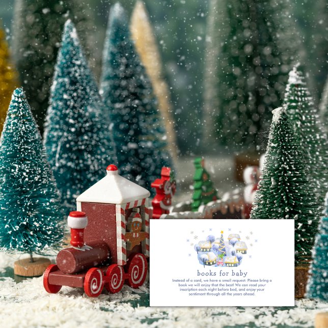 Vinter snö Det tar en by Böcker Baby Shower  Tilläggskort (Winter Snow It Take A Village Books Baby Shower Enclosure Card)