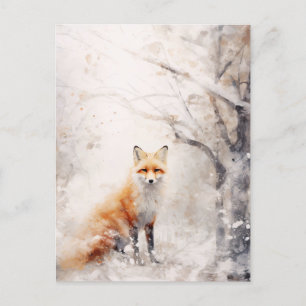 Vinter Snö Fox vykort