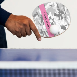 Vinter Snö Grå Kamouflage Ditt namn Anpassa Pingisracket