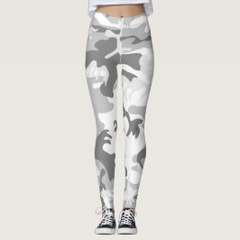 Vinter Snö Grå Kamouflage, Militär, Armé Leggings
