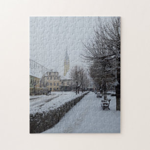 Vinter Snö i Transsylvanien Pussel