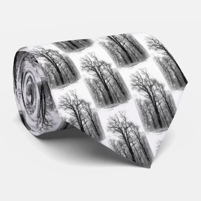 Vinter snö och poppelträd slips (Rullad)