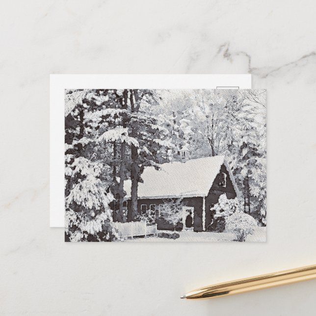 Vinter Snö på vykortet för gården Vykort (Fram/Back In Situ)