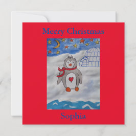 Vinter-Snö Penguin-julkort Kort
