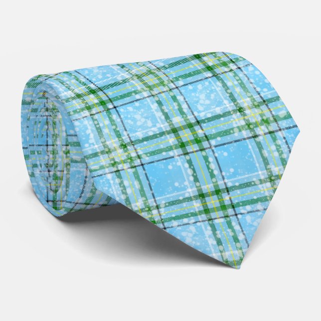 Vinter Snö Plaid Tartan Design  Slips (Rullad)