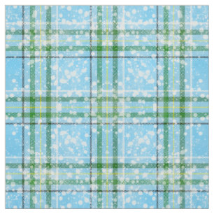 Vinter Snö Plaid Tartan Design Tyg
