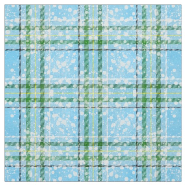 Vinter Snö Plaid Tartan Design Tyg (Provkarta)