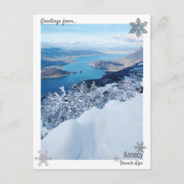 Vinter Snö Sjö Annecy-vykort Vykort