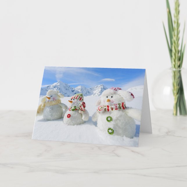 Vinter, Snö, Sol och Roligt, jul Helgkort (Framsida)