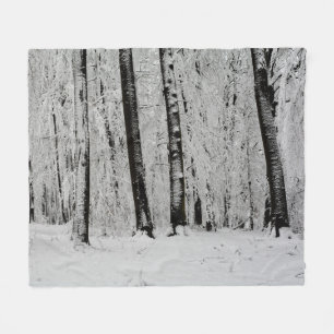 Vinter Snö Träd - - Fleecefilt