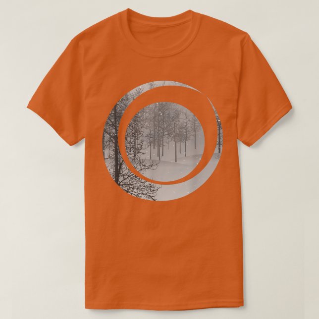Vinter, snö, träd, jul, Winter Wonderland T Shirt (Design framsida)