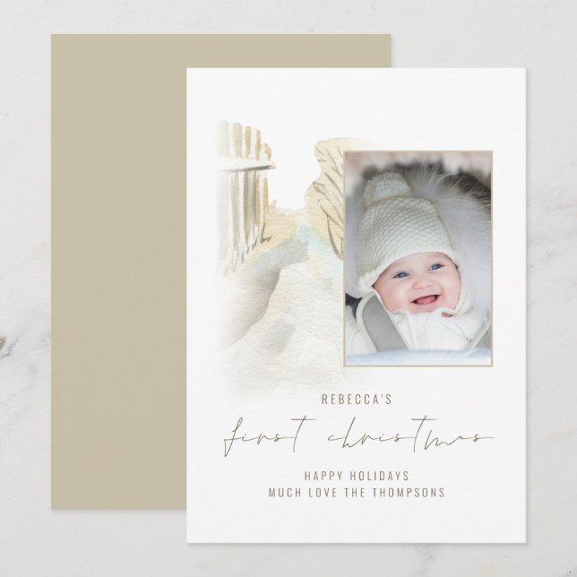 Vinter Snö Väg Photo Baby Första jul (Fram/baksida)