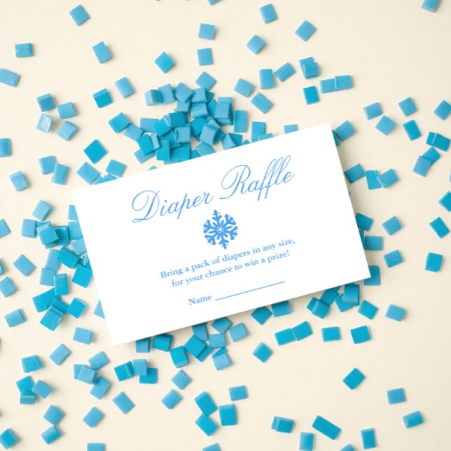 Vinter Snöflinga Baby Shower Blöja Lotteri Kort (Skapare uppladdad)