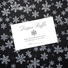 Vinter Snöflinga Baby Shower Blöja Lotteri Kort