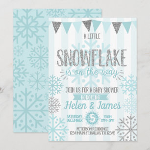 Vinter Snöflinga Baby Shower Inbjudan Inbjudan