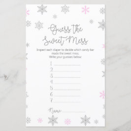 Vinter Snöflinga Baby Shower Spel UTRYCKT