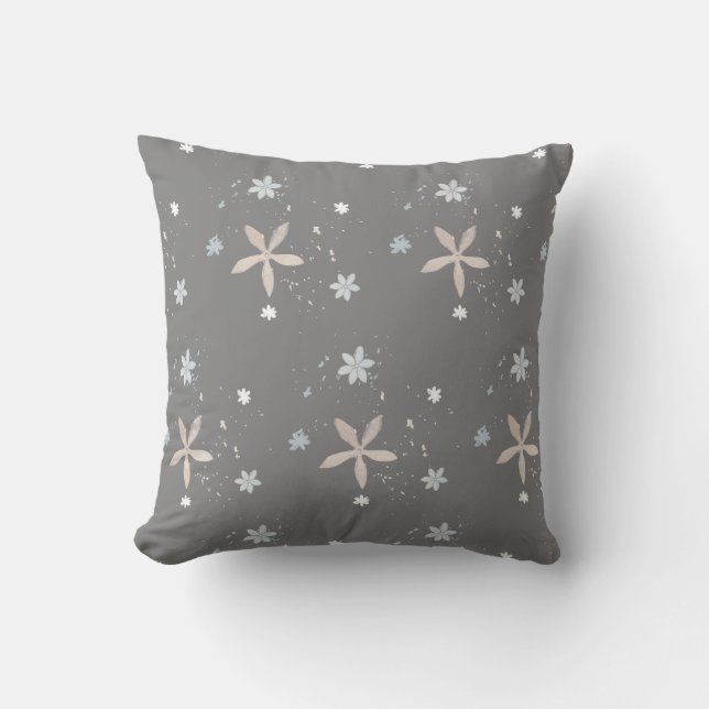 Vinter snöflinga blommor kudde (Framsida)