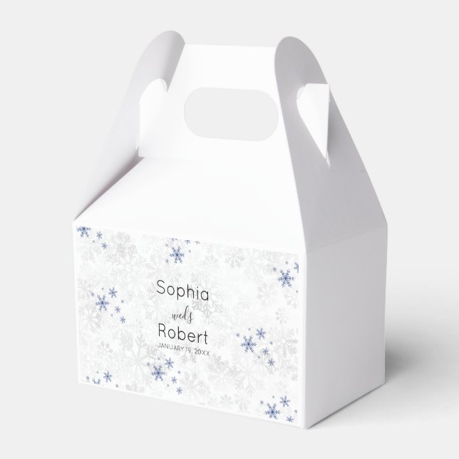 Vinter Snöflinga Bröllop Presentaskar (Framsidan Sidan)