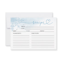 Vinter Snöflinga Bröllopsdusch Duscha Receptkort