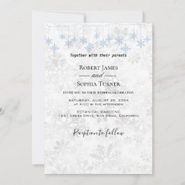 Vinter Snöflinga Bröllopsinbjudan Inbjudningar