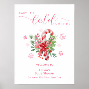 Vinter Snöflinga Festiv Godis Baby Shower Välkomme Poster