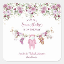 Vinter Snöflinga Flickas Klädstreck Baby Shower