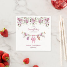 Vinter Snöflinga Flickas Klädstreck Baby Shower