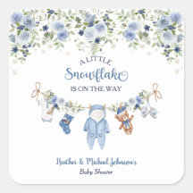 Vinter Snöflinga Pojke Klädstreck Baby Shower