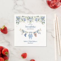 Vinter Snöflinga Pojke Klädstreck Baby Shower