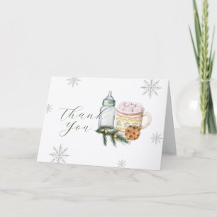 Vinter Snöflinga S'more Kaka Babyfirande Tack Kort