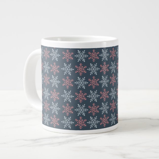 Vinter Snöflinga Specialmugg Jumbo Mugg (Framsida vänster)