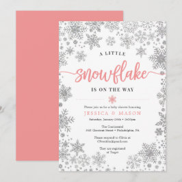 Vinter-snöflingkort för babyskor Inbjudan-kort Program