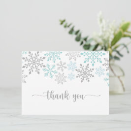 Vinter snöflingor, Barnkalas, Baby Shower Tack Kort
