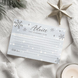 Vinter Snöflingor Boy Baby Shower Advice-kort Inbjudningar