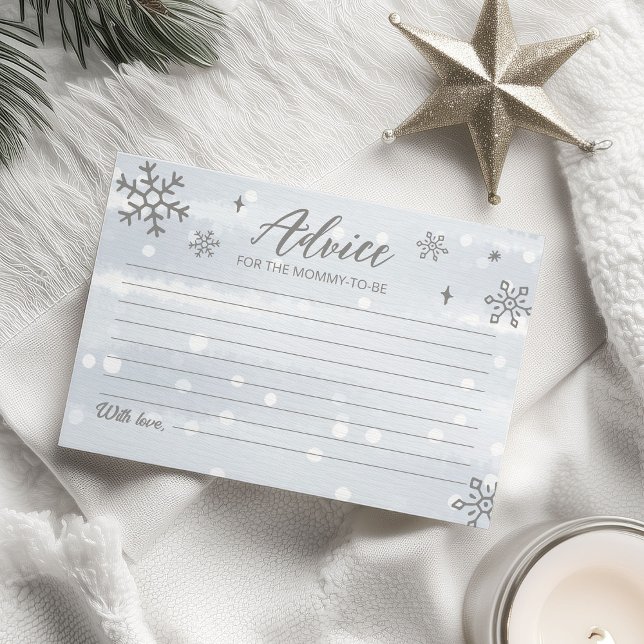Vinter Snöflingor Boy Baby Shower Advice-kort Inbjudningar (Skapare uppladdad)