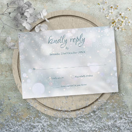 Vinter Snöflingor Elegant Skrift RSVP OSA Kort