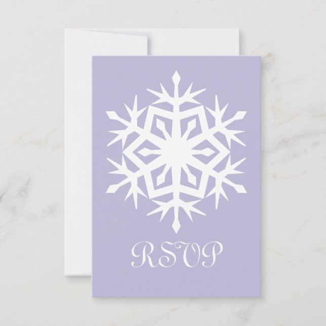 Vinter snöflingor i lavendel RSVP-kort OSA Kort (Framsida)