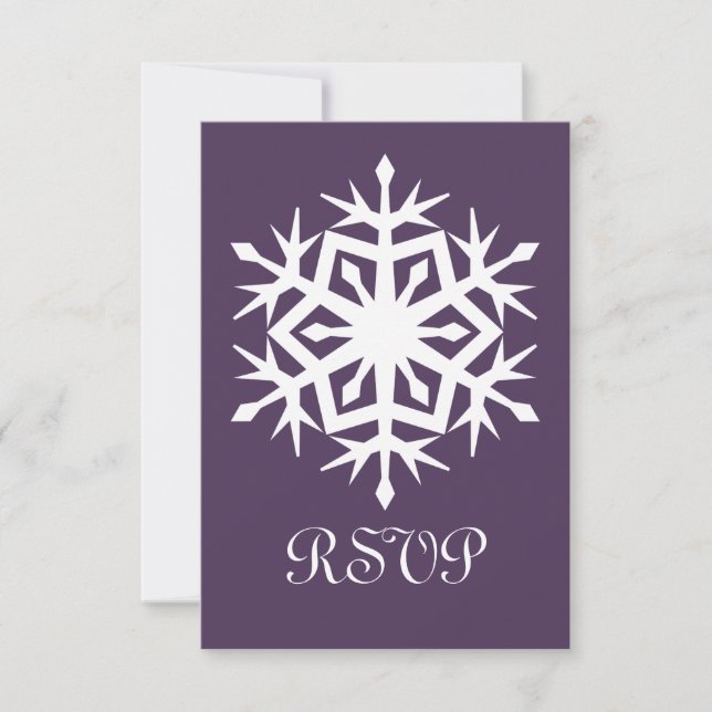 Vinter snöflingor i lila RSVP-kort OSA Kort (Framsida)
